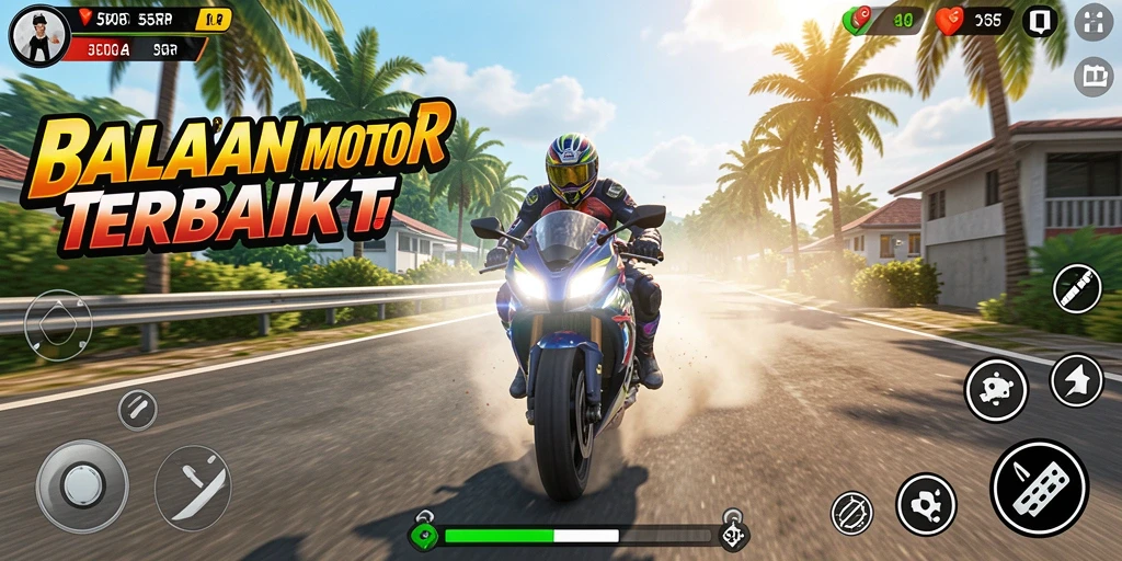 Gameplay seru balapan motor di 55RP.
