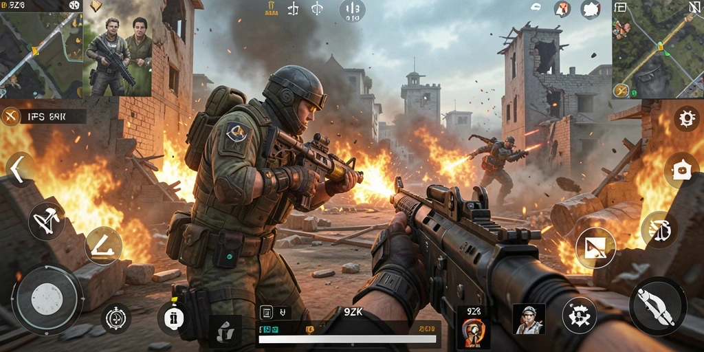 Tangkapan layar gameplay mendebarkan dari 9ZK menunjukkan aksi intens.