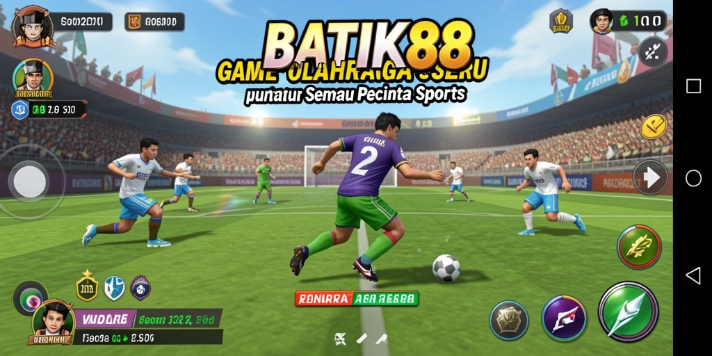 Tangkapan layar menunjukkan aksi seru dalam game olahraga BATIK88.