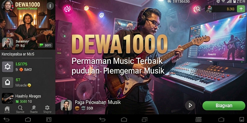 Tampilan gameplay DEWA1000 dengan berbagai lagu musik.