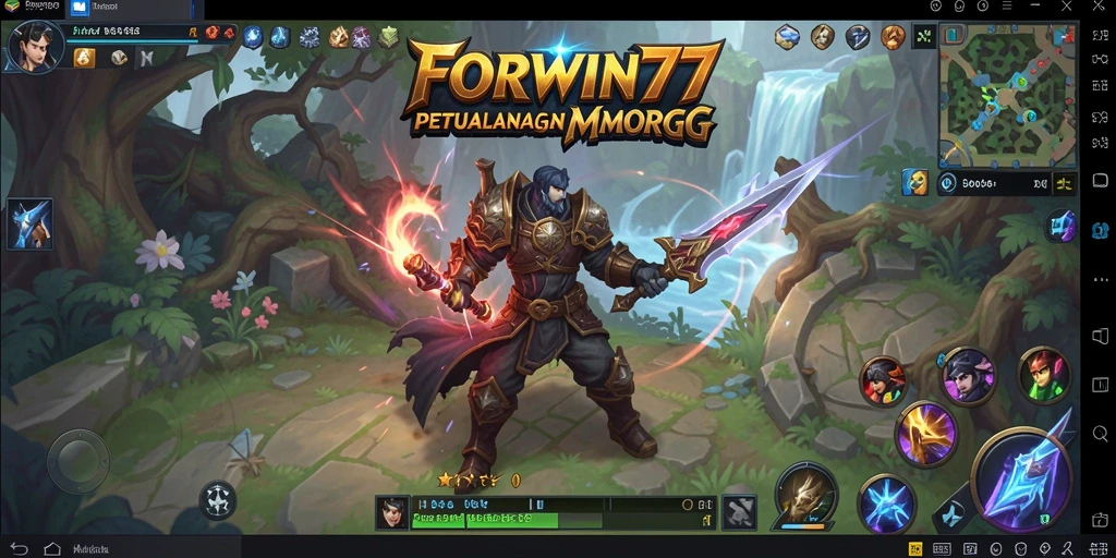 Tangkapan layar gameplay FORWIN77 yang menampilkan pertempuran epik.
