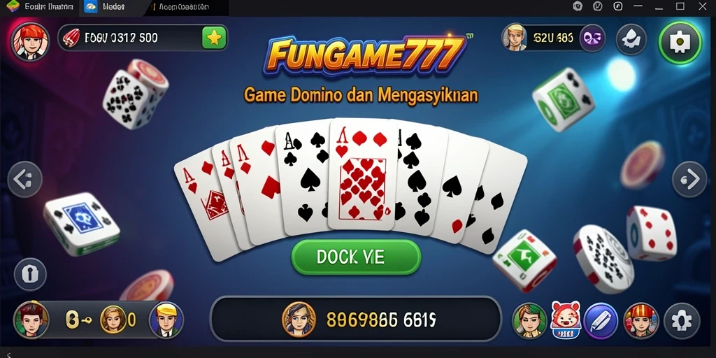 Tampilan gameplay seru dalam FUNGAME777 dengan fitur domino menarik.