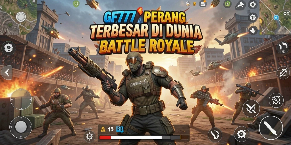 Tampilan dinamis dalam gameplay seru GF777 Battle Royale.