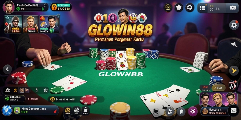 Tampilan gameplay menarik dari GLOWIN88 saat bermain Poker.