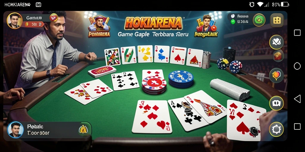 Screenshot HOKIARENA menampilkan serunya bermain Gaple bersama teman.