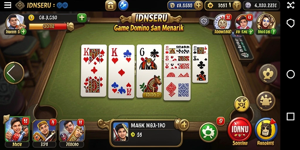 Screenshot gameplay IDNSERU menampilkan suasana seru permainan domino.