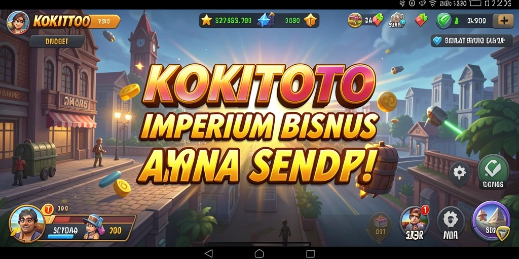 Screenshot gameplay KOKITOTO yang menampilkan aktivitas manajemen bisnis.