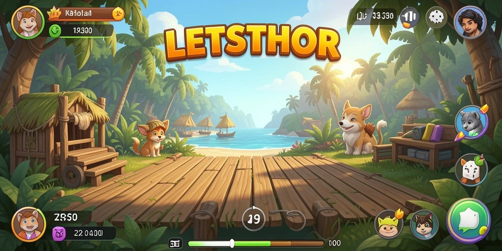 Tampilan gameplay LETSTHOR yang ceria dan penuh tantangan.