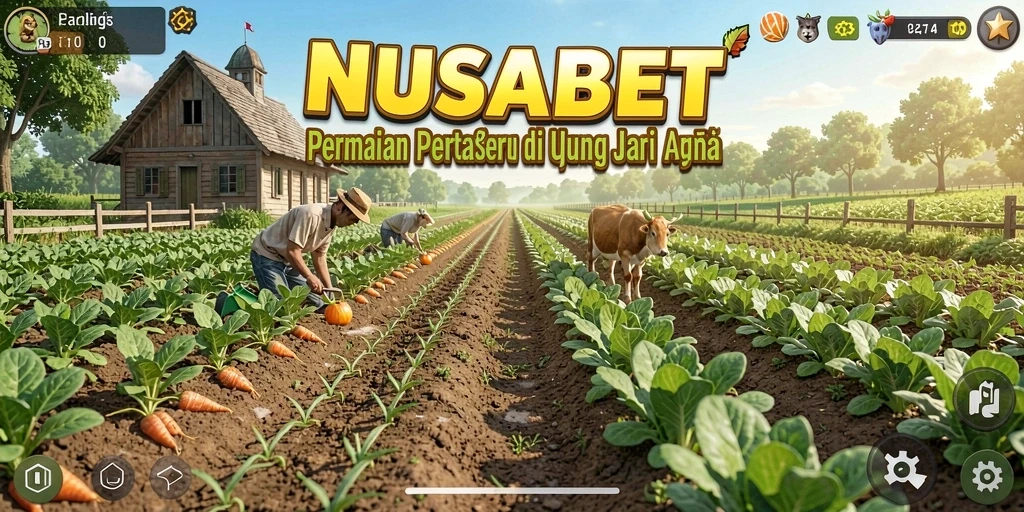 Tangkapan layar dari gameplay <strong>NUSABET</strong> saat merawat tanaman di ladang.