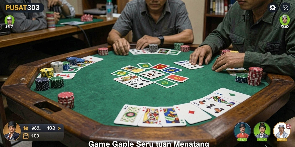Tampilan gameplay seru saat bermain Gaple di PUSAT303.