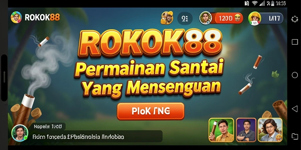 Tampilan gameplay ROKOK88 yang ceria dan menyenangkan.