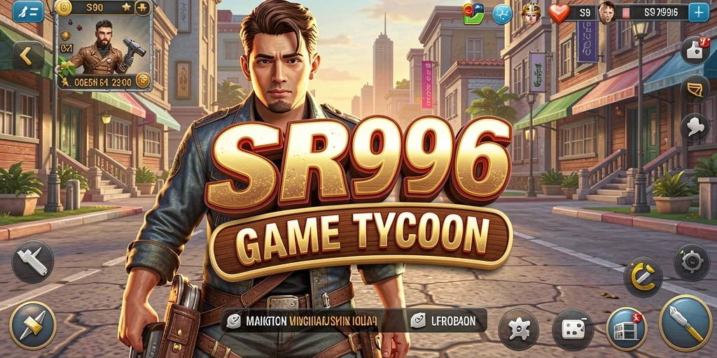 Tangkapan layar gameplay SR996 menampilkan pengelolaan bisnis yang dinamis.