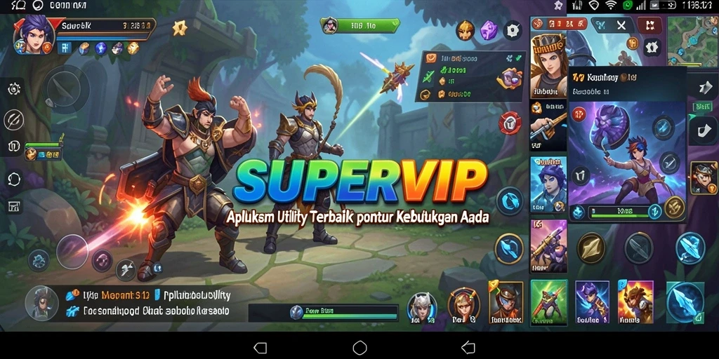 Tampilan gameplay SUPERVIP yang sederhana dan fungsional.