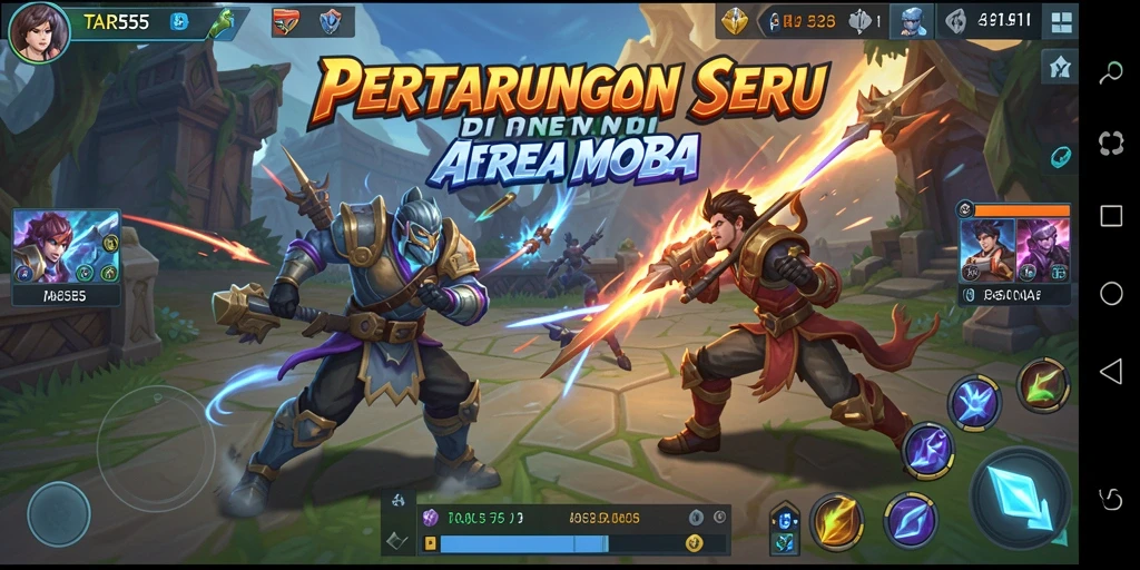 Gameplay seru TAR555 dengan karakter unik dan pertarungan tim.