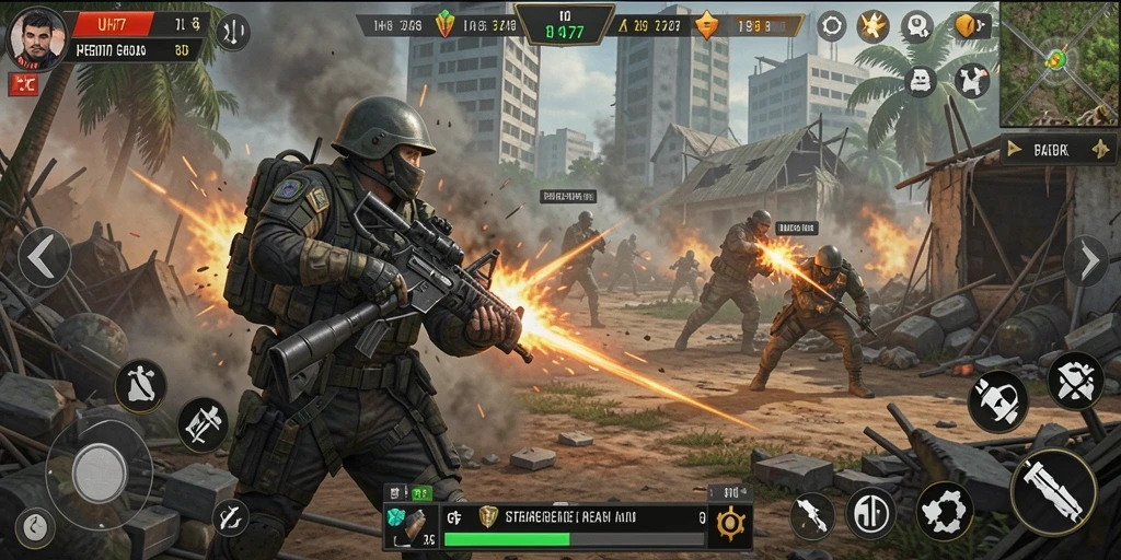 Gambaran gameplay UH77 yang menarik dan penuh pertempuran strategis.