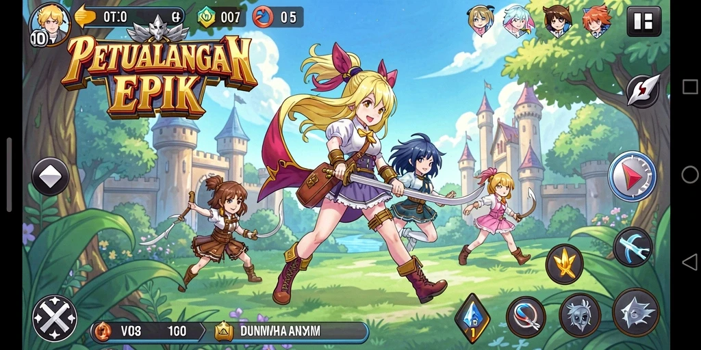 Tampilan gameplay V07 yang penuh aksi dan warna-warni.