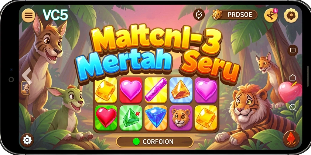 Tampilan gameplay VC5 dengan kombinasi Match-3 yang seru.
