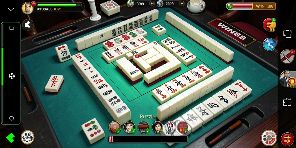 Tampilan gameplay WIN88 yang mendebarkan dalam menyelesaikan Mahjong.